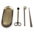 Set per la cura delle candele da 4 pezzi in bronzo antico con vassoio e spegnitoio - Set Spegnicandela a Sospensione da 4 Pezzi / Sacchetto OPP / Bronzo Antico