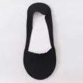 Elegant black low-cut no-show invisible cotton liner socks for women's high heels. - Black
