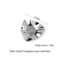 Kleiner silberner Edelstahlteller mit kreativem Dreieck-Lotusblatt-Design, 13,8 cm - Dreieck Lotosblatt Stil / Klein (13.8cm) / Silber