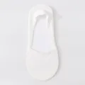 Ultra-low cut white cotton no-show socks featuring a non-slip silicone heel grip for comfort - White