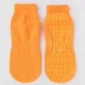 Orange anti-slip yoga socks with yellow silicone grips for trampoline and floor use - Orange Red
