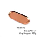 Rose gold stainless steel oval storage tray for candle accessory tools measuring 23x9.5cm - Thickened Rose Gold Candle Tray (Ziplock Bag)