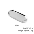 Premium silver stainless steel oval candle tray, size 23x9.5cm, high gloss finish - Thickened Silver Candle Tray (Ziplock Bag)