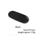 Minimalist matte black stainless steel oval tray for aromatherapy candle tools accessory - Thickened Matte Black Candle Tray (Ziplock Bag)