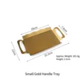 Elegantes kleines goldenes Edelstahltablett mit Doppelgriffen zum Servieren von Kaffee - S / 22.3x12cm / Gold