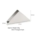 Silver triangular stainless steel napkin holder for dining tables with dimensions - Triangle / Silver