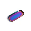 Achteckige Schmuckschale aus Edelstahl mit lebhaftem, irisierendem Regenbogen-Finish - S / Regenbogen