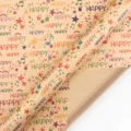 Hoogwaardig kraft inpakpapier met gekleurde muzieknoten en Happy-patroon voor verjaardagen - Happy Muziek Karakter