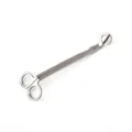 Silver stainless steel aromatherapy candle wick trimmer for clean candle burning - Polished flowerless scissors