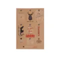 Set mit 9 Vintage-Weihnachtsanhängern aus Kraftpapier und verschiedenen Festmotiven - Weihnachts-Hängeetiketten