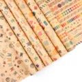 Verschillende rollen feestelijk kraft inpakpapier met muzieknoten en verjaardagspatronen - Set (6 vellen)