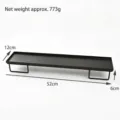 Dimensiones detalladas de la bandeja rectangular larga de acrílico negro - Solo Bandeja / Bandeja