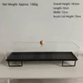 Bandeja de exhibición rectangular de acrílico para pasteles, con 52 cm de largo. - Bandeja con Cubierta Antipolvo / Bandeja con Tapa
