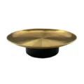 Minimalistische Obstschale aus Edelstahl mit Gold-Finish und schwarzem, hohem Standfuß. - 26x26x7cm / Schwarze Basis