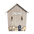 Creative Nordic wooden house wall hook for key storage and entrance home decoration - Home cabin-grey / 21x17.5x3CM