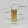 Detailed dimensions of gold iron crystal ball ornament with 8cm sphere - Gold-Small Straight Cylinder