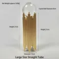 Luxury gold iron crystal ball ornament with dimension details, 27cm height for home decor - Gold-Large Straight Cylinder