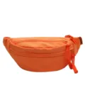 Fashionable vibrant orange women's sports waist bag with braided zipper pull details - Orange