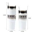 20oz and 30oz white stainless steel insulated car tumblers with lids and straws - 20oz / White