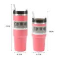 Pink stainless steel insulated car tumblers with straws in 20oz and 30oz sizes. - 20oz / Rose Pink