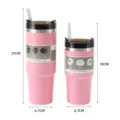 Pink insulated stainless steel car tumblers in 20oz and 30oz sizes with straws. - Pink