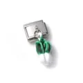 Miniature 3D green bok choy vegetable charm pendant with stainless steel modular link - Simulation Chinese Cabbage Style (16) / Verdant