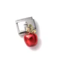 Miniature 3D red apple alloy charm pendant with silver link for DIY jewelry - Simulation Apple Style (17) / Red