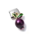 Cute 3D purple beet charm pendant with green leaves for DIY jewelry making and handmade crafts - Simulation Purple Beet Style (18) / Purple