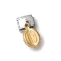 Cute 3D miniature gold-toned fruit alloy charm on Italian bracelet link - Simulation Durian Pulp Style (19) / Gold
