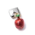Miniature 3D red enamel pomegranate fruit charm with silver metal link for DIY jewelry making - Simulation Pomegranate Style (21)