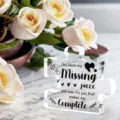 Elegante puzzelvormige acryl plaquette met romantische quote voor decoratie in huis - Curve Q12 / Breedte Ongeveer 8cm Dikte 1cm / Liefdesverklaringsthema