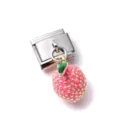 Cute mini pink fruit alloy charm pendant for Italian modular bracelets jewelry DIY - Simulation Pink Strawberry Style (30)