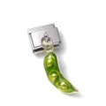 Handmade cute 3D green pea pod alloy charm for DIY modular Italian charm bracelets - Simulation Peas Style (31)