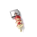 Mini 3D fruit-shaped alloy charm pendant with red berries and golden details - Simulation Red Berries Style (36)