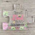 Best Dad Ever acryl puzzelstuk plaque cadeau voor Vaderdag decoratie. - Curve Q40 (Vader Stijl) / Breedte Ongeveer 8cm Dikte 1cm / Transparant Bedrukt
