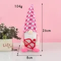 Pink Valentine's Day cupid gnome plush doll with red bow and arrow parameter details - Cupid Male Style / 26cm