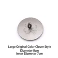 Large stainless steel candle lid with clover pattern, 8cm diameter, silver finish - Clover Style / Original Silver Large (Diameter 8cm) / Silver