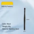 Professional 20cm black stainless steel BBQ tweezers for precision plating and grilling - Black 20cm Round Tip BBQ Plating Tongs