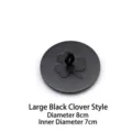 Large black stainless steel candle lid with shamrock design, 8cm diameter smart lid - Clover Style / Black Large (Diameter 8cm) / Black