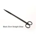 Tijeras de aquascaping rectas profesionales negras de 25 cm para plantas de acuario de acero - Tijeras Rectas 25cm / Negro