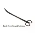 Professional black 25cm curved aquatic plant scissors for precise aquarium landscaping - 25cm Curved Scissors / Black