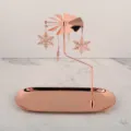 Rose gold stainless steel rotating candle holder tray set with snowflake pendants for home decor. - Snowflake / Silver