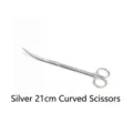 Tijeras curvas de 21cm plateadas para mantenimiento de plantas acuáticas y acuarios - Tijeras Curvas 21cm / Plateado