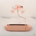 Rose Gold Rotating Candle Holder with Tray, Stainless Steel Spinning Tealight Candle Decor Variant - Butterfly / Silver