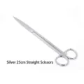 Professional 25cm silver stainless steel straight scissors for aquarium plant trimming - 25cm Straight Scissors / Silver