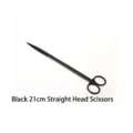Professional black 21cm straight aquatic plant scissors for aquarium aquascaping pruning - 21cm Straight Scissors / Black