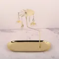 Gouden roestvrijstalen roterende kaarsenhouder dienblad met hert hangers voor huis decor - Twee Herten / Goud