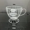 White iron wire cup-shaped coffee pod holder with dimensions: 14cm height, 15cm width - White Large Cup