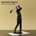 Estatua moderna de golfista negro de estilo nórdico para casa, tamaño 10x9x27,5 cm - Jugar al golf
