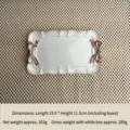 Elegante bandeja de resina blanca vintage francesa con asas de lazo doradas - Rectángulo / Blanco